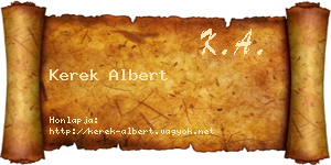 Kerek Albert névjegykártya