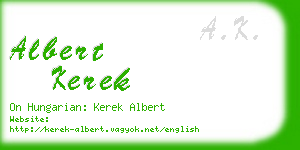 albert kerek business card